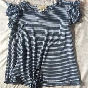 blue and white striped dress shirt